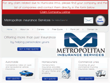 Tablet Screenshot of metropolitaninsuranceservices.com